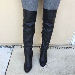Black Thigh High Boots